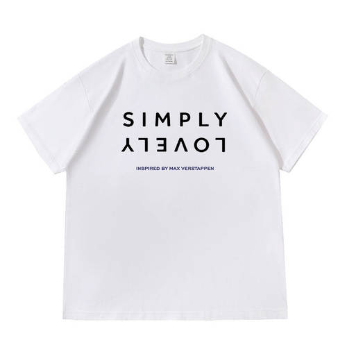 F1 维斯塔潘同款SIMPLY LOVELY落肩款260克重磅短袖T恤男女夏季