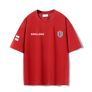 英格兰England超宽松oversize重磅短袖T恤男足球队运动训练世界杯