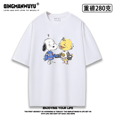 hudsonwilliam巅峰对决同款heatedrivalry卡通重磅oversize短袖T