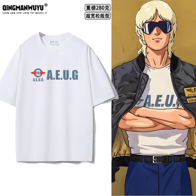机动战士高达动漫夏亚百式周边同款cos服正肩袖短袖T恤男女夏衣服