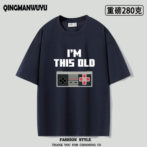 重磅oversize复古怀旧 I'm This Old男女款夏季潮流百搭休闲上衣