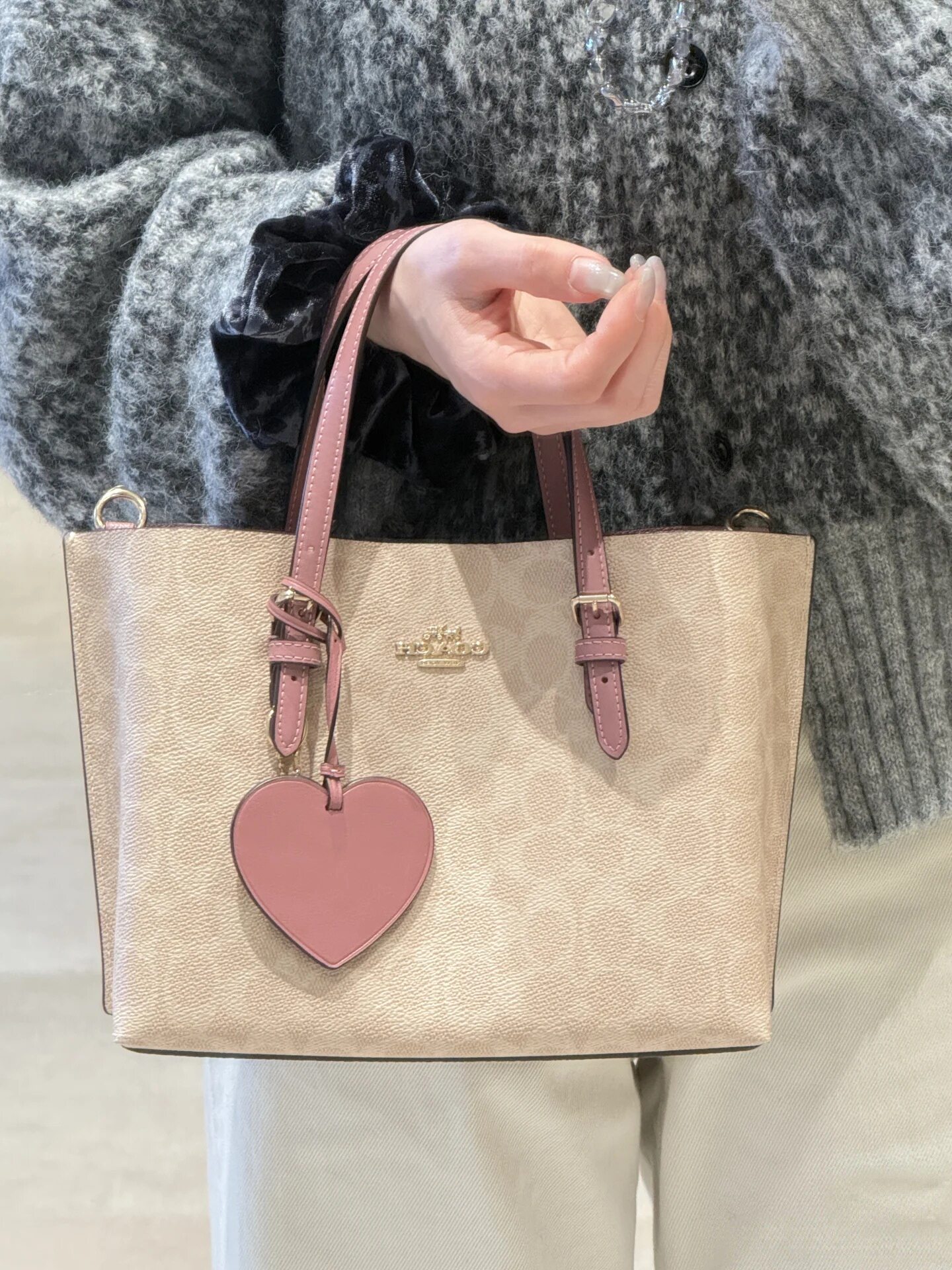 美国直邮coach女士夹层拉链单肩包托特包mollie小号手提包现货