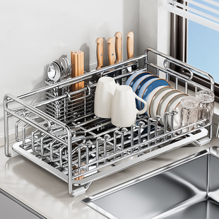 新款304不锈钢厨房置物架台面碗碟收纳架放碗筷碗盘滤沥水篮碗架