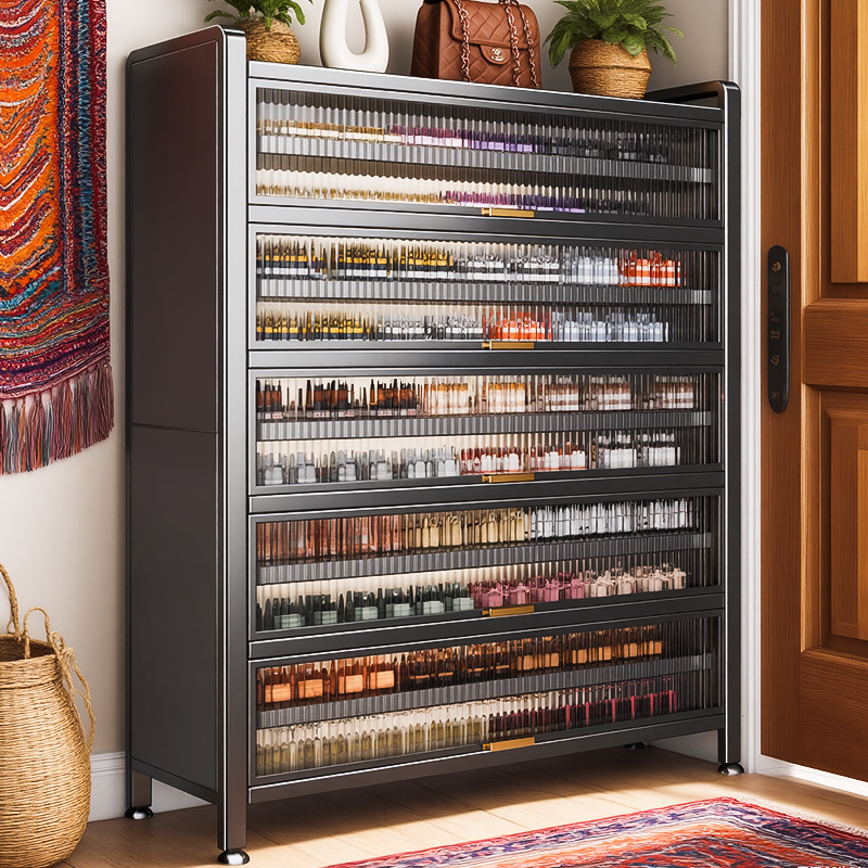 2025新款钢制鞋柜家用门口一体靠墙防尘入户多层超大容量收纳鞋架,住宅家具,鞋柜,淘宝优惠券,粉丝福利购,淘宝优惠卷