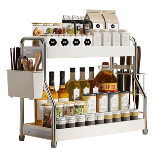 厨房调料置物架多功能放油盐酱醋收纳架调味品调味料架子台面神器