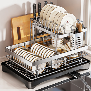 碗碟收纳架沥水篮碗架碗盘碗筷放碗盘子双层2025新款厨房置物架子