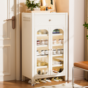 窄款鞋柜家用门口钢制带抽屉夹缝超薄玄关收纳柜一体靠墙防尘鞋架