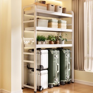 家用可伸缩阳台行李箱置物架下空式落地多层仓库杂物架储物收纳架