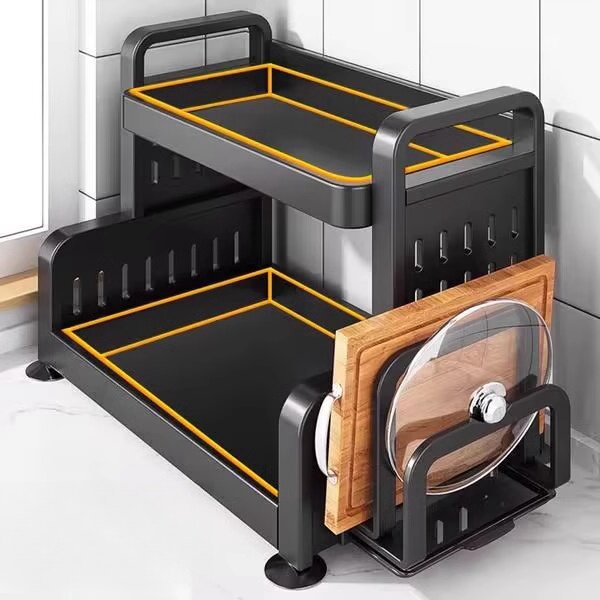 厨房调料置物架筷子刀架多功能调料品收纳盒不锈钢多层调味品架子