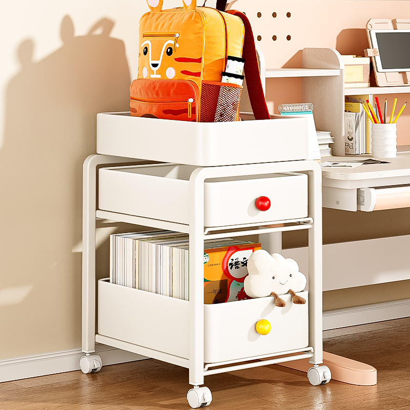 书包置物架带轮可移动书桌下落地小推车书本放置架神器书架收纳柜