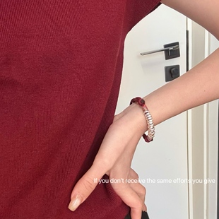 S925纯银新中式盘缠红绳手链转运百搭时尚女款本命年手绳