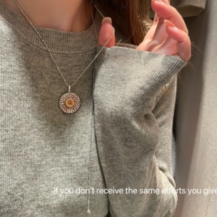 高级感百搭双面佩戴 S925纯银金光篆北斗七星符吊坠重工复古个性