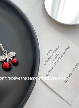 s925纯银珐琅红色樱桃吊坠韩版典雅精致甜美水果显气质颈链饰品