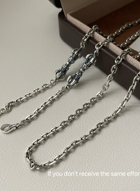 S925纯银金刚杵双扣太角链复古潮流金刚杵链60cm 国潮大气 时尚