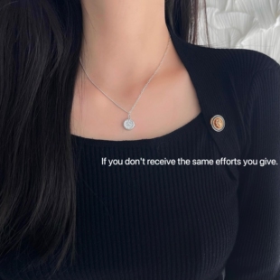 S925纯银520小表盘项链女时针指向520准点送女友闺蜜礼物