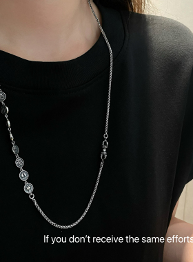 S925纯银吉祥八宝金刚杵肖邦项链藏式复古吉祥百搭高级时尚重工