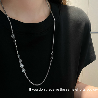 S925纯银吉祥八宝金刚杵肖邦项链藏式复古吉祥百搭高级时尚重工