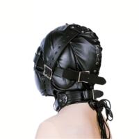 Meizi Butterfly All-Inclusive Closed leather headgear, game party mask, face mask punishment, couple, adult restraint thumbnail 3