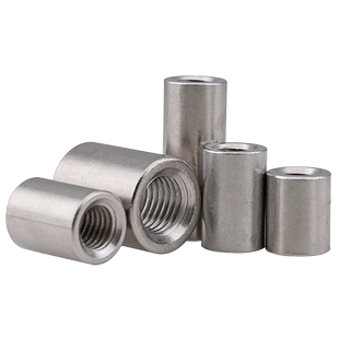 304不锈钢圆柱丝杆连接型螺母加长连接螺丝帽圆形接头M5M6M10M12M