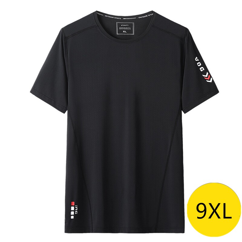 加肥加大码短袖冰丝t恤男士圆领汗衫宽松半袖夏季薄款圆领胖子