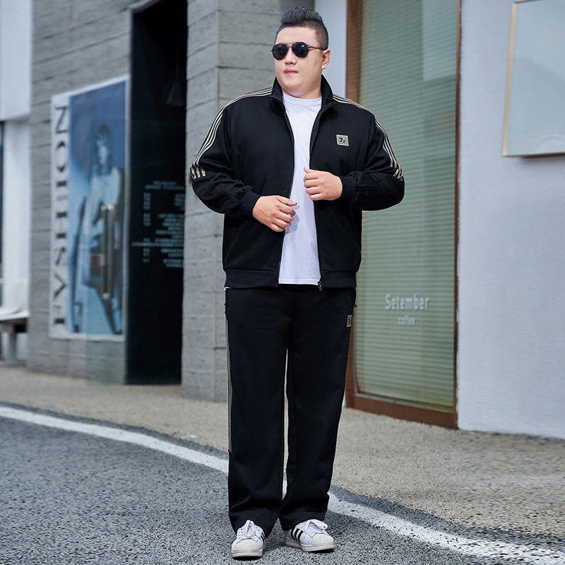 胖子春秋高个冬卫衣套装男士加肥加大码休闲运动休闲时尚跑步开衫