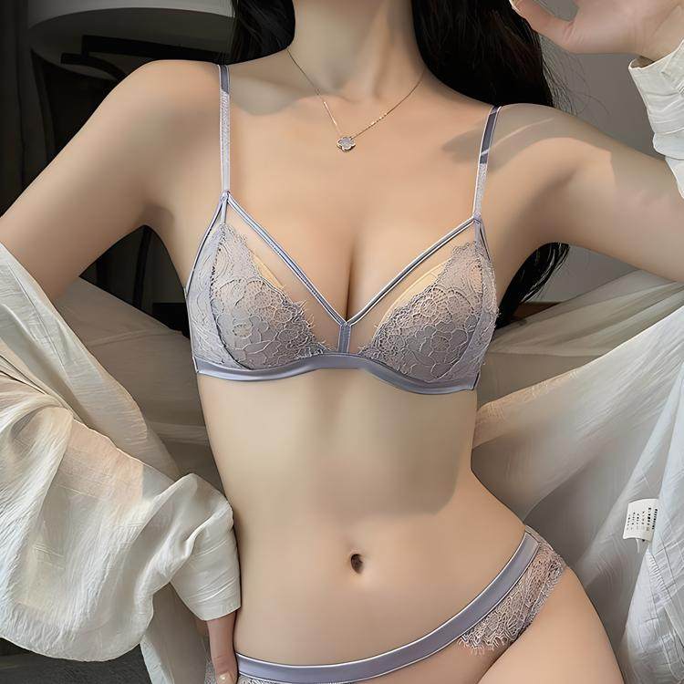 新品UMA MARA性感蕾丝内衣女士超薄款聚拢防下垂法式三角杯文胸罩