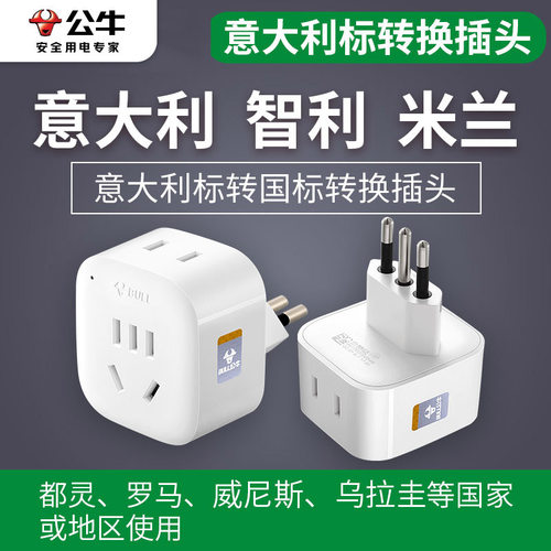 公牛意大利转换插头标智利旅行
