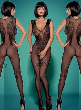 Erotic Open Crotch Bodystocking Lingerie Black Bodysuit Sexy