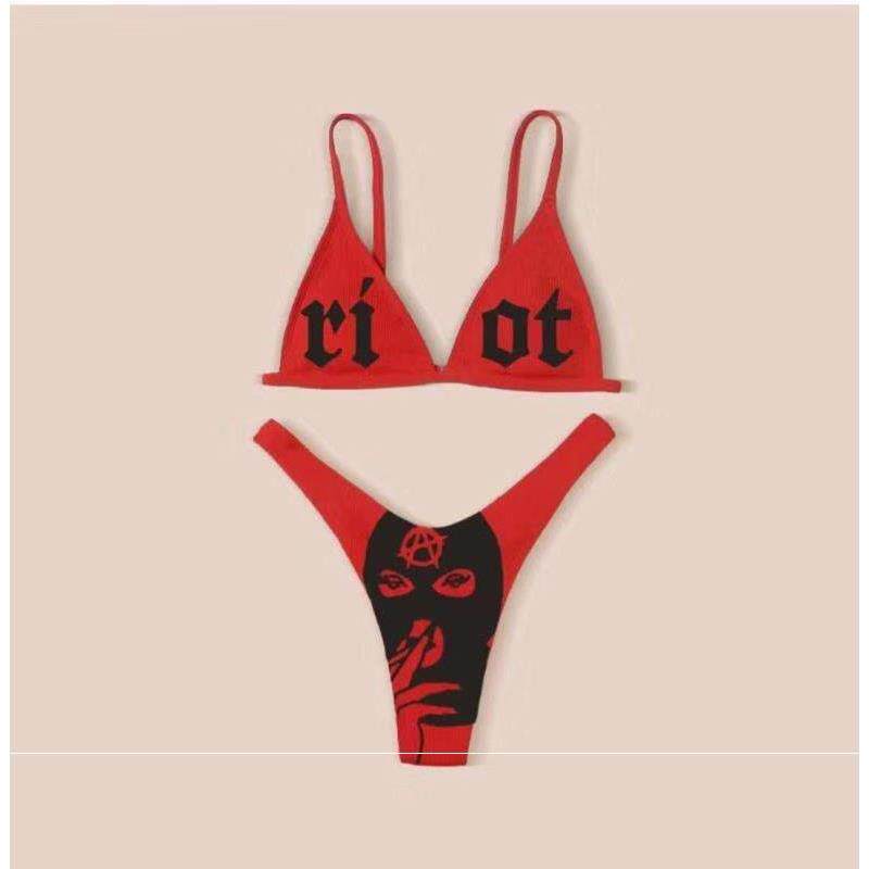 Fashion Pit Print Bikini Sexy Curves