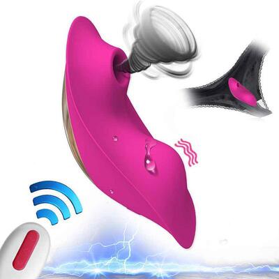 Wearable Sucking Vibrator 9 Mode Remote Control Sucker Vibra