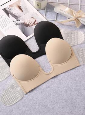 Strapless Bras Invisible Push Up Bra Silicone Brassiere Deep