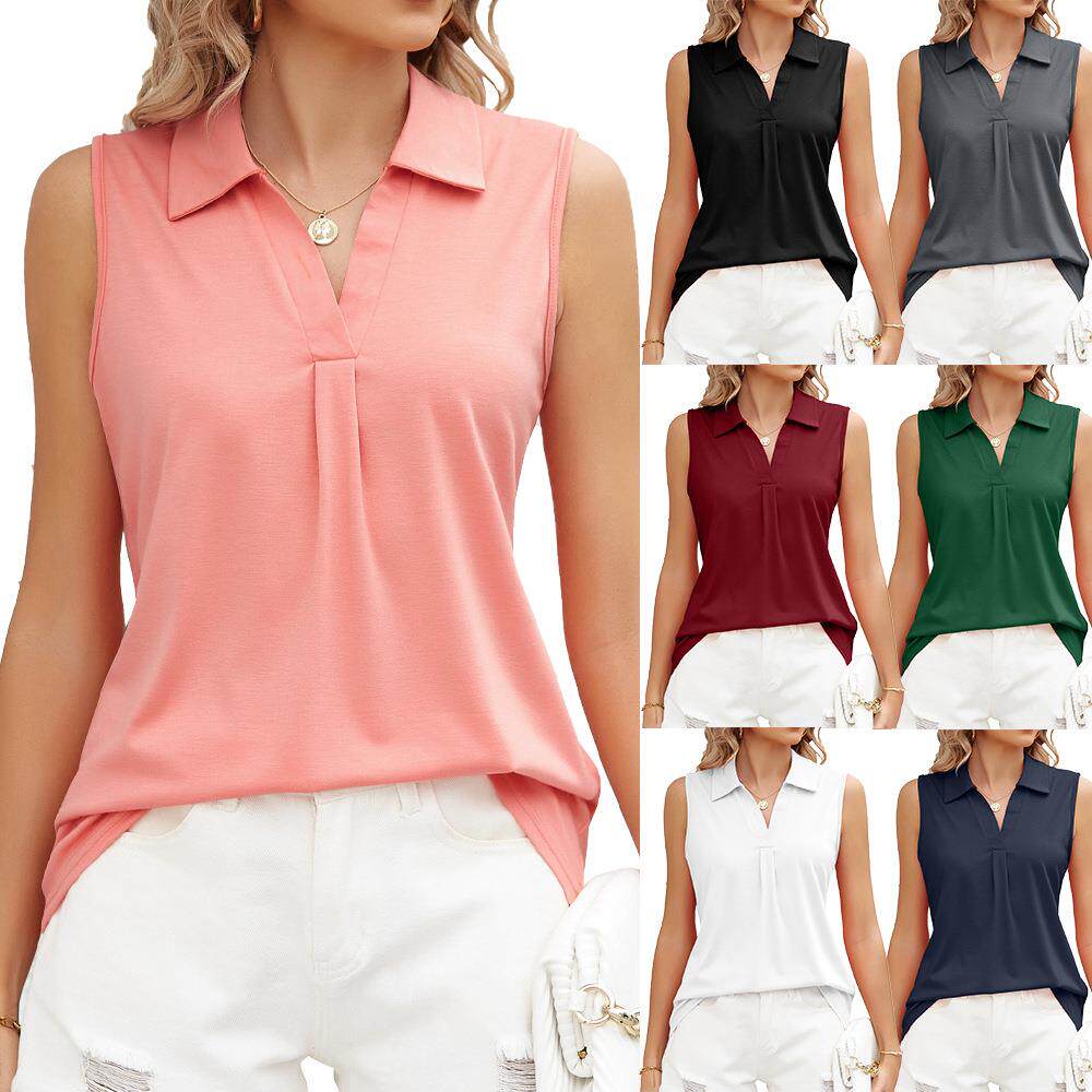 夏新款宽松T恤上衣女背心Summer new loose T-shirt blouse vest