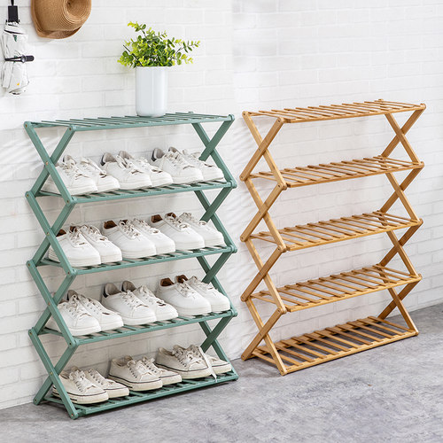 简易经济型鞋架竹子可折叠