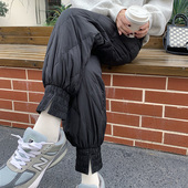 菱格轻薄羽绒裤 女士加绒加厚保暖棉裤 女冬外穿时尚 宽松2025年新款
