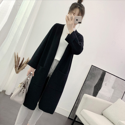 针织开衫V领外搭加厚保暖