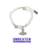 UNBEATNE土星珍珠别针手链女轻奢小众设计精致高级感2025新款 手镯