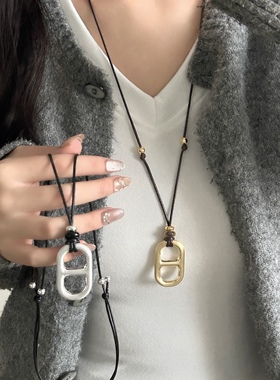 unbeaten设计师款日韩猪鼻子项链