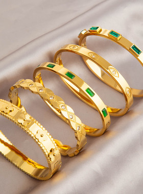 金色钛钢手镯轻奢百搭时尚手环