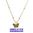 UNBEATEN珐琅滴油蝴蝶项链女小众复古高级感配饰民族风气质锁骨链
