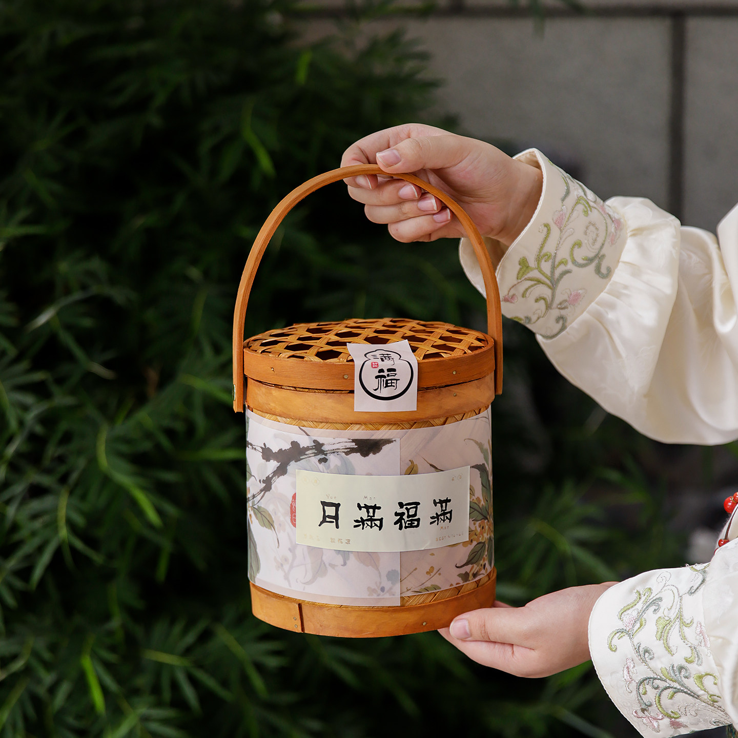 中秋节月饼礼盒2026新款中式高档竹篮烘焙伴手礼品盒包装盒空盒