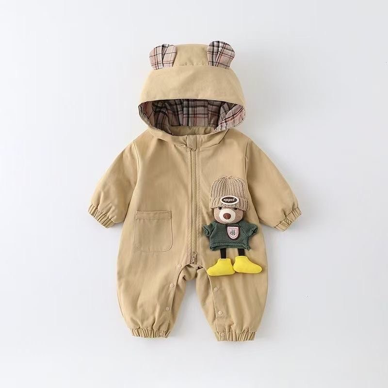 婴儿衣服男宝宝秋装连体冲锋衣外套早秋防风洋气婴幼儿外出服秋季,童装/婴儿装/亲子装,连身衣/爬服/哈衣,淘宝优惠券,粉丝福利购,淘宝优惠卷