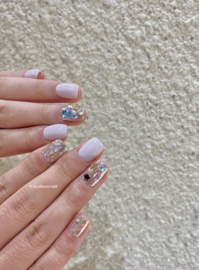 Youleenail 日本进口银美甲银碎闪片 满钻伴侣打底银色亮片