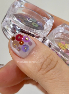 Youleenail 美甲ins风小众可爱素材 圆形圈圈环 浓郁系清新系两色