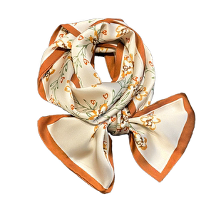 减龄浅黄色长条小丝巾女发带搭配衬衫绑包腰带春款百搭扎头发绑发