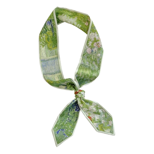 春夏季百搭绿色显气质丝巾小长条女发带绑包包飘带装饰领巾配衬衣