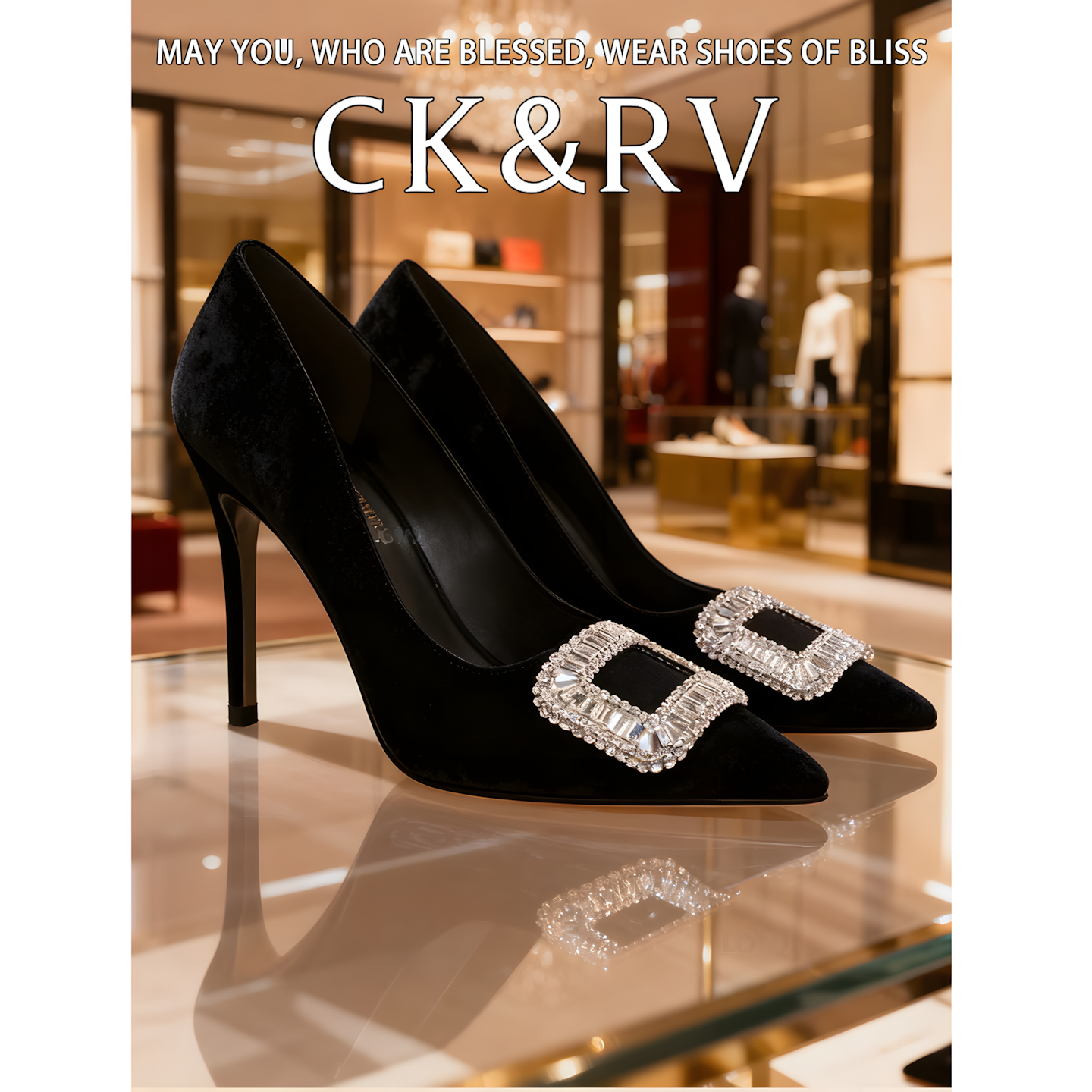 真皮羊皮名媛黑色高跟鞋女