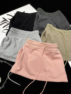 CCA自制纯欲风辣妹高腰卫裙运动半身裙休闲A字裙包臀防走光小短裙