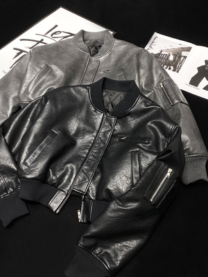 欧美辣妹夹棉高腰棉衣夹克外套