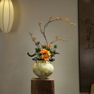 中古设计款 新中式 禅意陶瓷花瓶宋代美学摆件酒店民宿高级插花法式