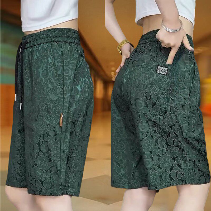 冰丝运动短裤男士夏季薄款韩版宽松工装五分裤休闲裤大码直筒中裤